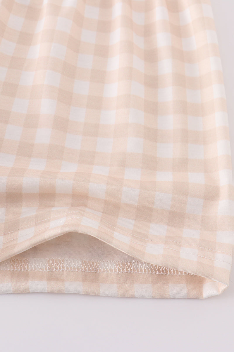 Light blue boy shorts set with Easter cross embroidery, perfect for spring celebrations.