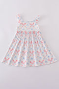 Matching blue lattice print dresses with bows, perfect for mom and daughter outings.