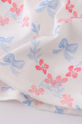 Matching blue lattice print dresses with bows, perfect for mom and daughter outings.