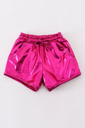 Purple laser shorts with vibrant, swirling patterns, perfect for playful summer adventures.