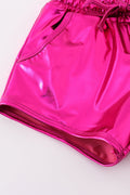 Purple laser shorts with vibrant, swirling patterns, perfect for playful summer adventures.