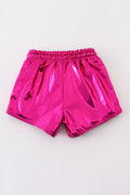 Purple laser shorts with vibrant, swirling patterns, perfect for playful summer adventures.