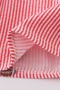 Red stripe seersucker football set with 