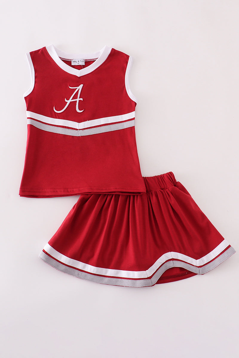 Cheerful children's Alabama skorts set with cute embroidery, perfect for game day fun.