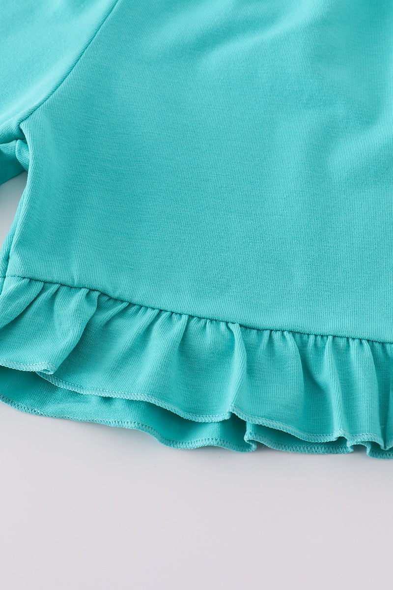 Adorable pink shorts set with playful ice cream print, perfect for summer fun.