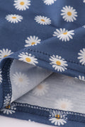 Navy dress with cheerful white daisy print, perfect for playful adventures.