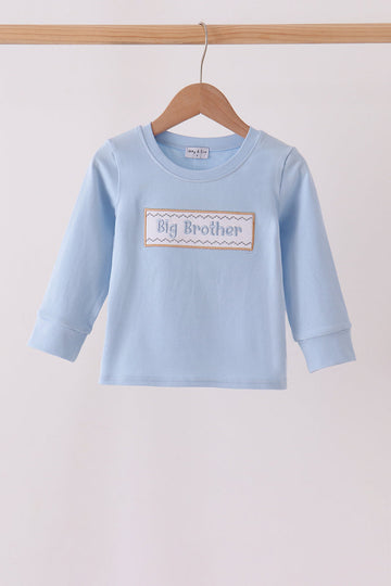 Blue big brother embroidery top