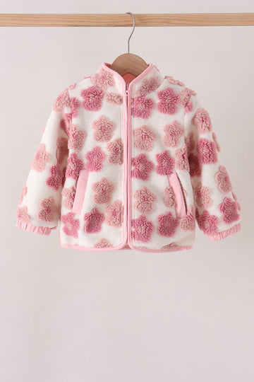 Floral print fleece jacket
