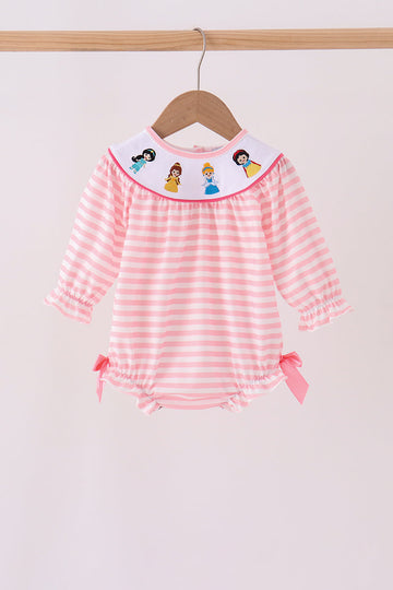 Pink Stripe Princess Embroidery Bubble