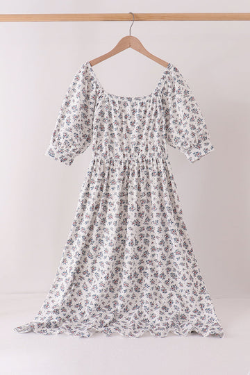 Teal floral mom dress