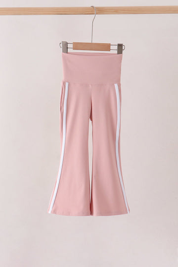 Pink Flare Double Side Stripe Active Pants