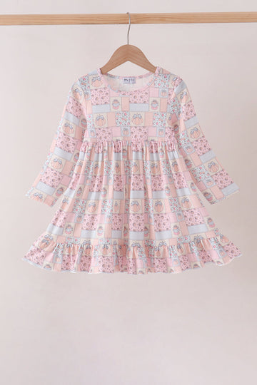Pink pumpkin ruffle dress