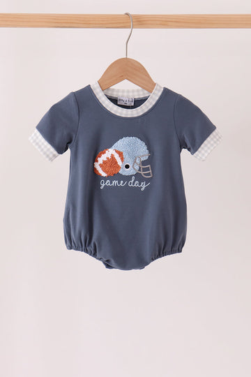 Navy football bow french knot bubble