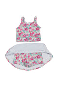Bright floral print two-piece swimsuit for girls, perfect for summer fun.