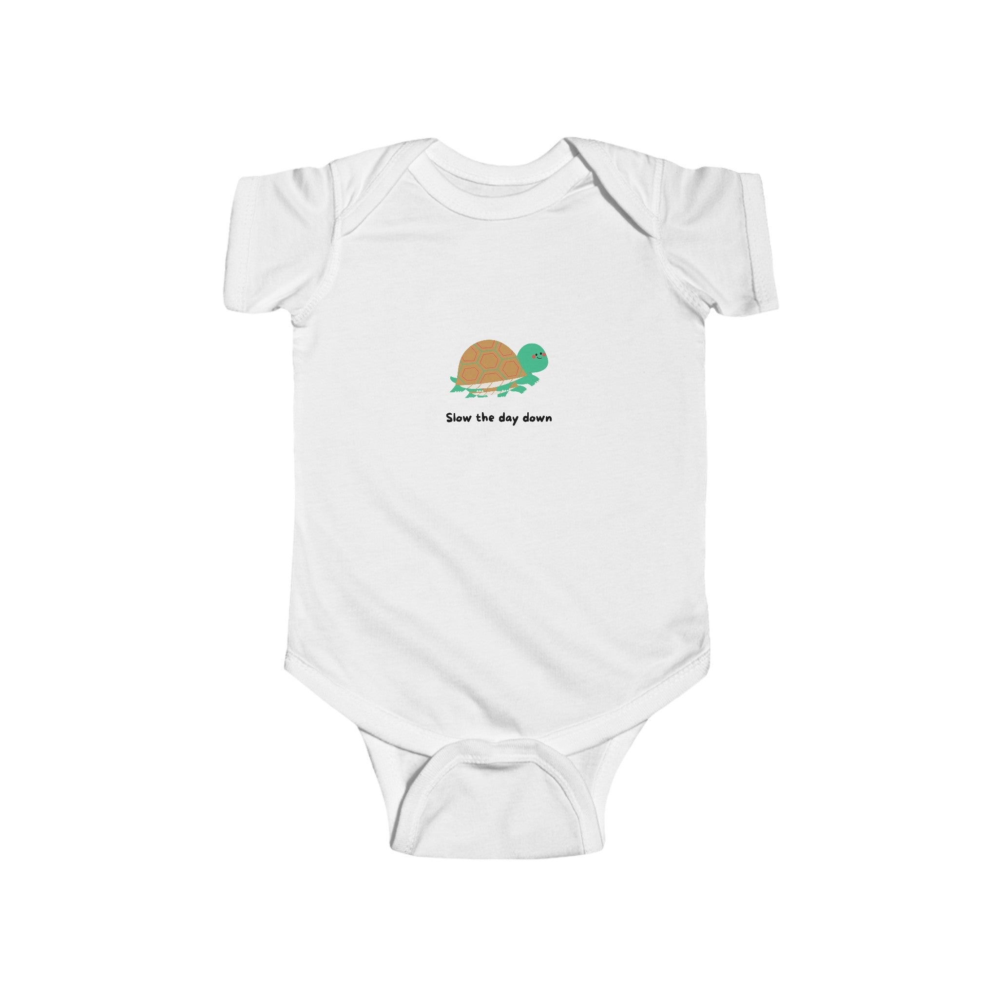 Tortoise "Slow Day" Infant Fine Jersey Bodysuit