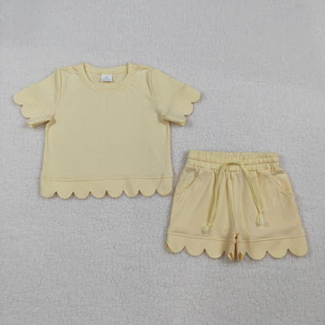Lemon Scalloped Short Set