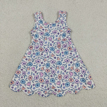 Floral Performance Scalloped Tank Dress