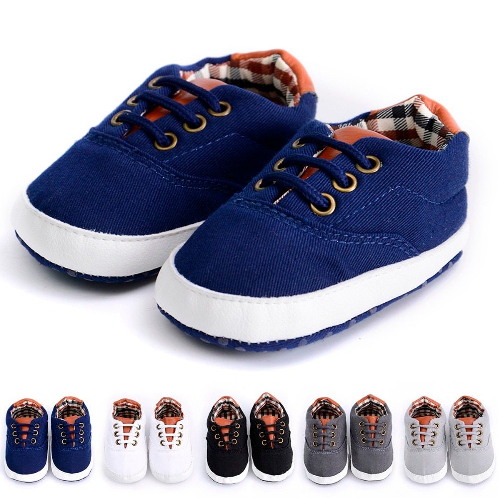 Tiny Treads Solid Color Baby Canvas Shoes