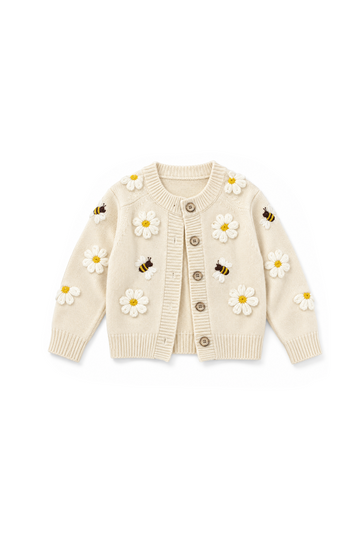 Bee daisy cardigan sweater