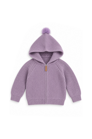 Purple zipper cardigan sweater