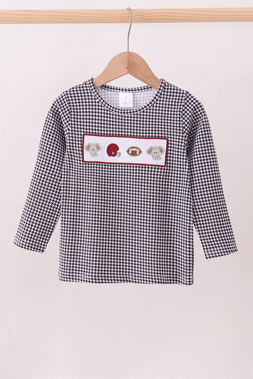 Premium Black Alabama elephant embroidery top