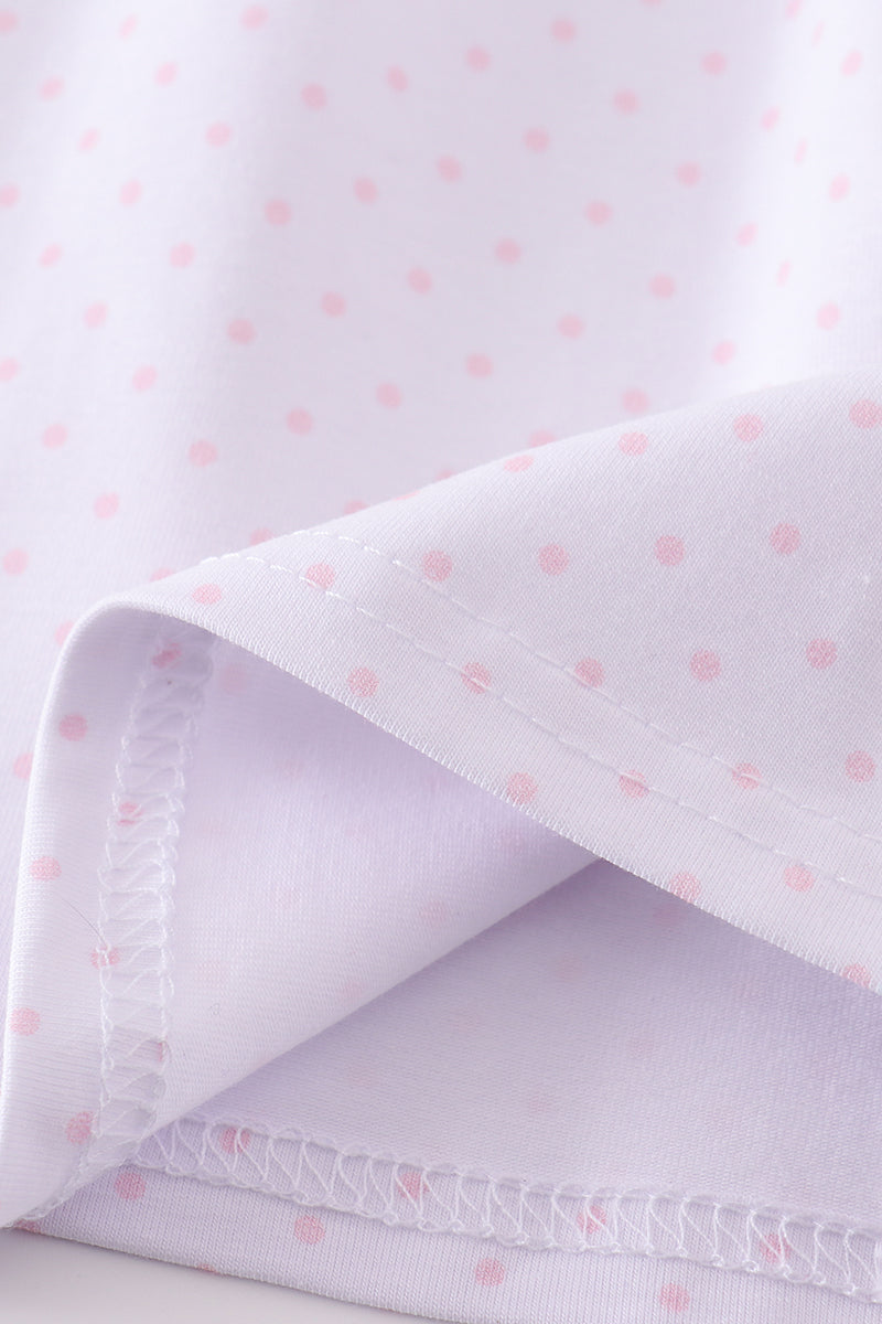 Premium Pink bunny bow dress with playful bunny pattern and charming bow detail.