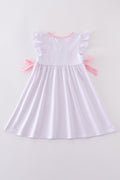 Premium Pink bunny bow dress with playful bunny pattern and charming bow detail.