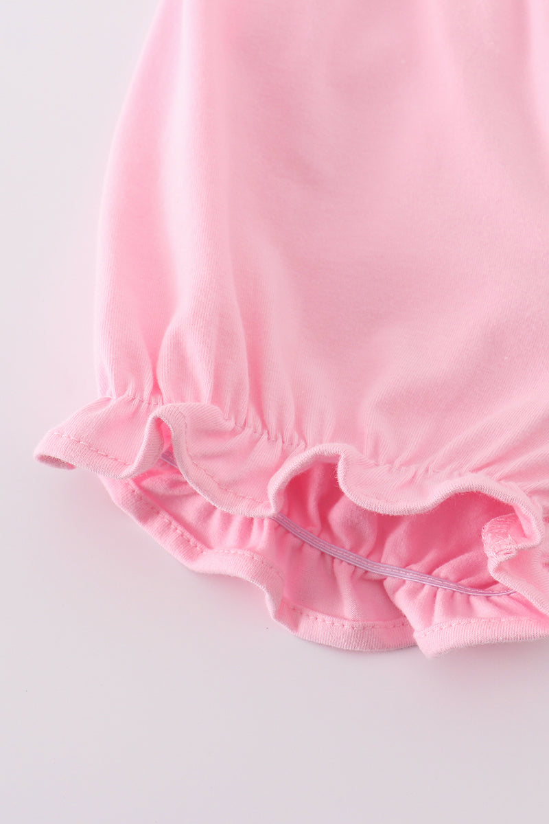 Premium Pink bunny bow set: adorable pink outfit with bunny print and matching bow.