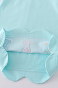 Premium Mint dress with adorable bunny embroidery, perfect for springtime adventures.