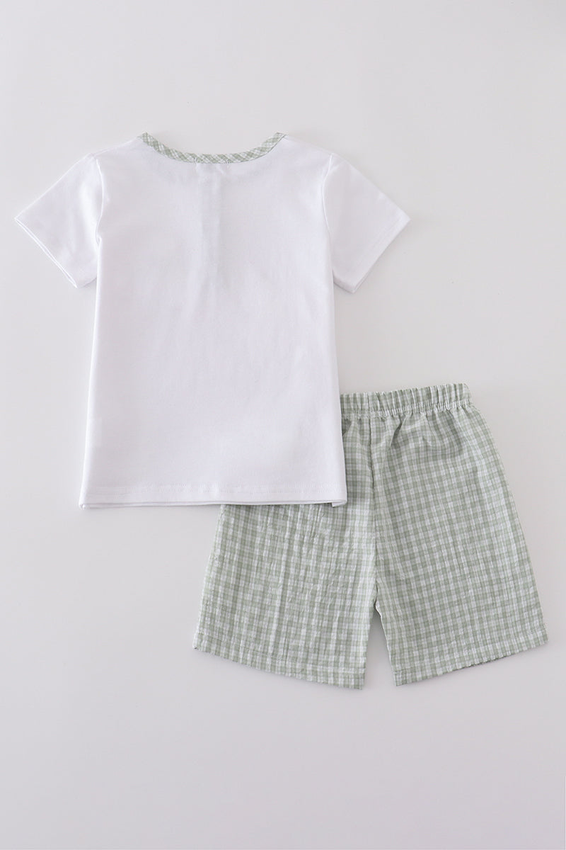 Premium white bunny embroidery set: cozy, stylish kids' outfit with cute bunny design.