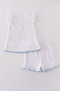 Cozy children's sweater with colorful cross embroidery, perfect for playful outings.