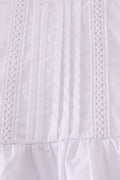 Premium white bloomer set with delicate floral embroidery, perfect for spring outings.