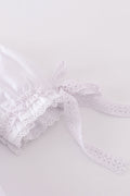 Premium white bloomer set with delicate floral embroidery, perfect for spring outings.