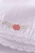 Premium white bloomer set with delicate floral embroidery, perfect for spring outings.