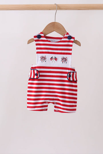 Red stripe flag fireworks embroidery jonjon