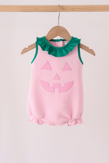 Pink Jack-O-Lantern applique bubble