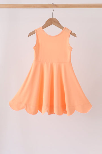Coral Scalloped Dress