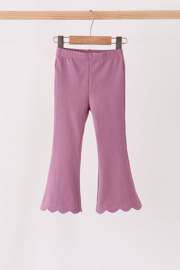 Dusty mauve scalloped bell pants