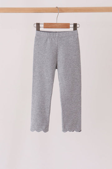 Grey scalloped leggings