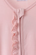 Pink ruffle zipper bamboo anti-slip romper – view 3