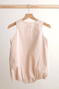 Khaki hand-smocked boy bubble with 