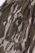 Camouflage print shorts with elastic waistband, perfect for playful outdoor adventures.
