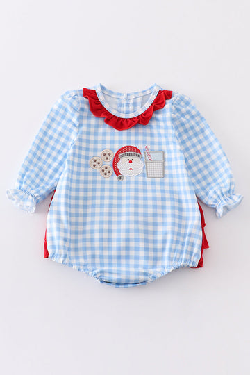 Santa milk cookies applique girl bubble