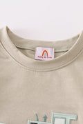 Excavator applique top: navy blue with a bright yellow digger design.
