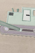 Excavator applique top: navy blue with a bright yellow digger design.