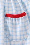 Blue flag embroidery set: cozy, stylish outfit with playful flag patterns for kids.