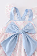 Pink bow print girl set featuring a cozy sweatshirt and matching leggings.