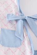 A cute pink bow shorts set for girls, perfect for playful summer days.