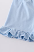 A cute pink bow shorts set for girls, perfect for playful summer days.