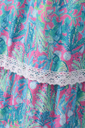 Green jungle bloom tiered dress with matching mom&me style from Sandilake Clothing.
